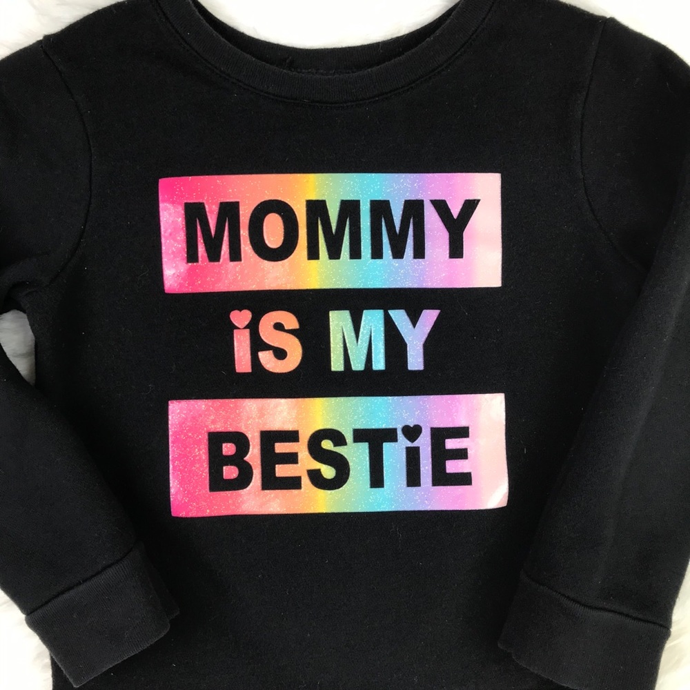 Girls Mommy Is My Bestie Crew Neck Sweatshirt 5T - Picture 3 of 8